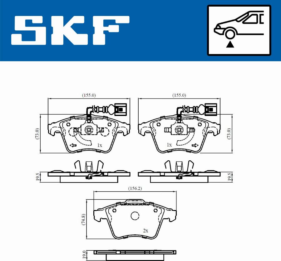 SKF VKBP 81040 E - Brake Pad Set, disc brake autospares.lv