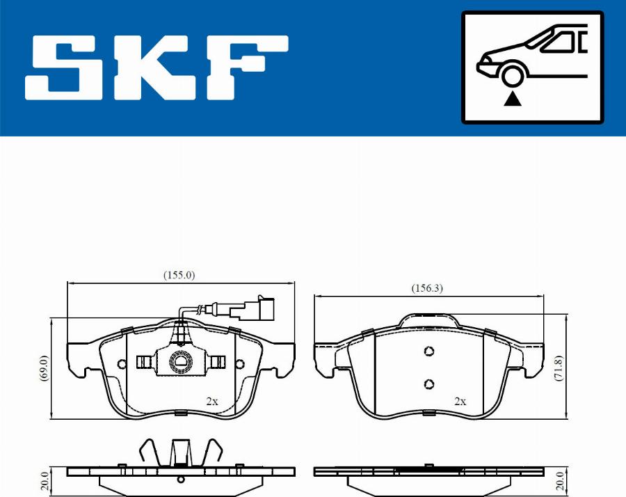 SKF VKBP 81043 E - Brake Pad Set, disc brake autospares.lv