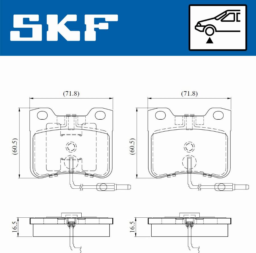 SKF VKBP 81052 E - Brake Pad Set, disc brake autospares.lv