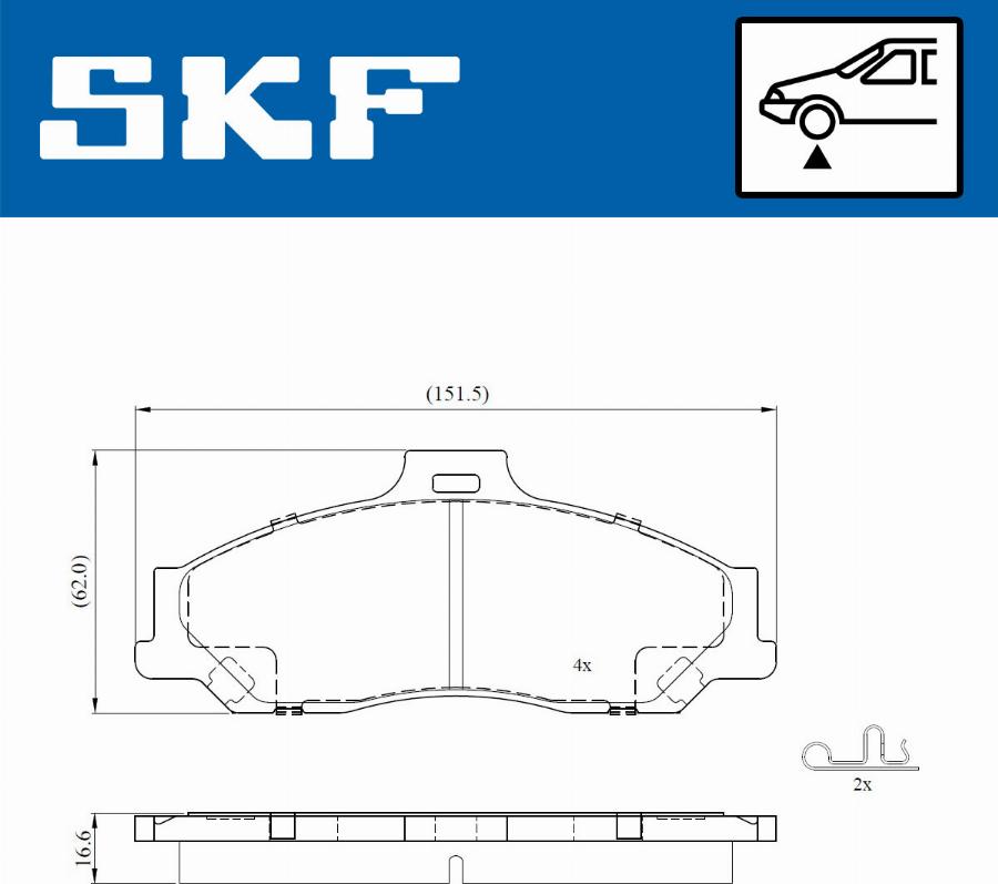 SKF VKBP 81084 A - Brake Pad Set, disc brake autospares.lv