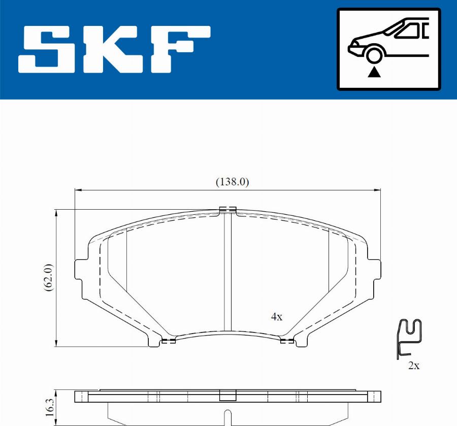 SKF VKBP 81085 A - Brake Pad Set, disc brake autospares.lv