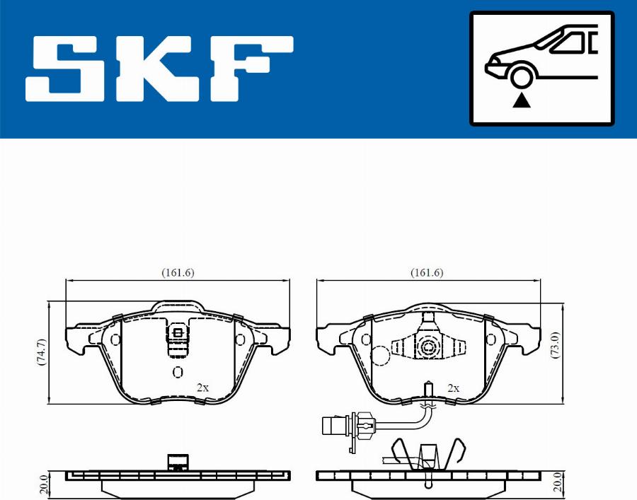 SKF VKBP 81035 E - Brake Pad Set, disc brake autospares.lv