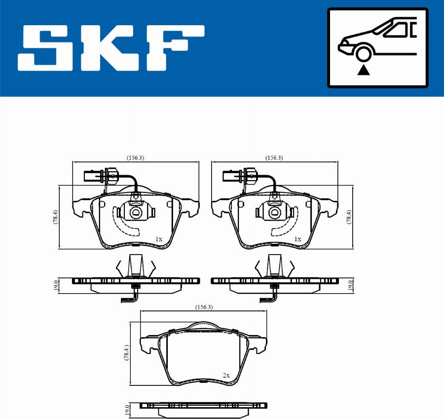 SKF VKBP 81036 E - Brake Pad Set, disc brake autospares.lv