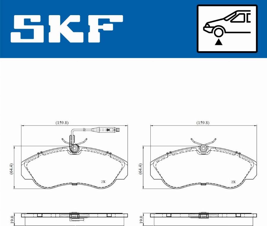 SKF VKBP 81030 E - Brake Pad Set, disc brake autospares.lv