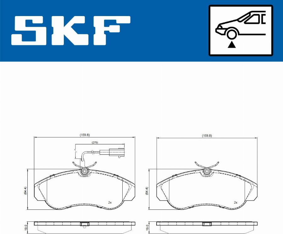 SKF VKBP 81031 E - Brake Pad Set, disc brake autospares.lv