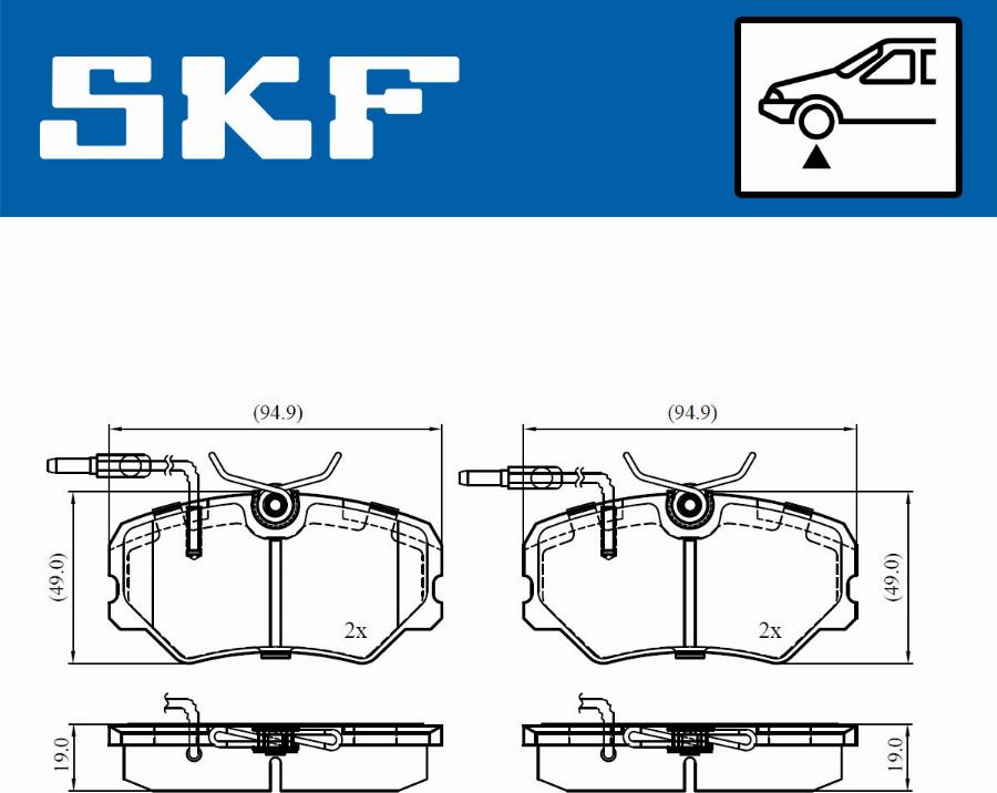 SKF VKBP 81033 E - Brake Pad Set, disc brake autospares.lv