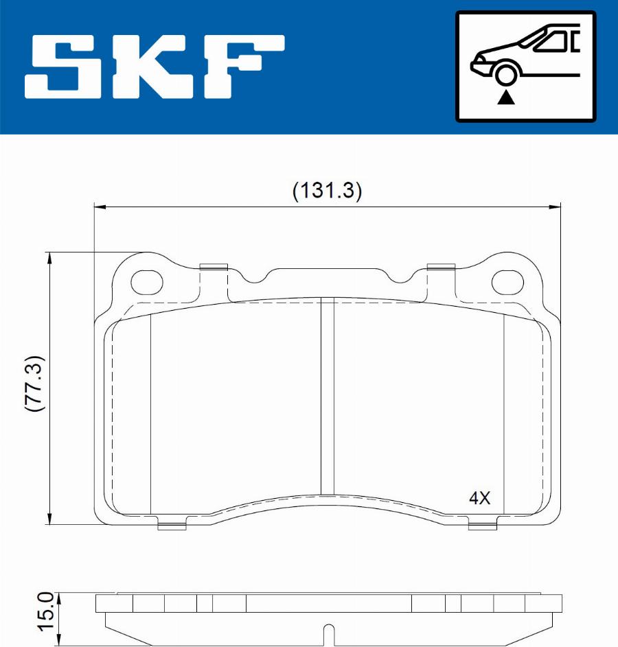 SKF VKBP 81022 - Brake Pad Set, disc brake autospares.lv
