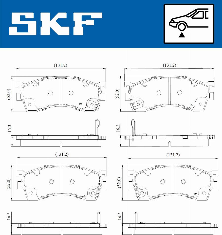 SKF VKBP 81107 A - Brake Pad Set, disc brake autospares.lv