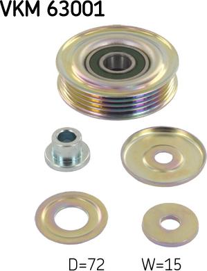 SKF VKM 63001 - Pulley, v-ribbed belt autospares.lv