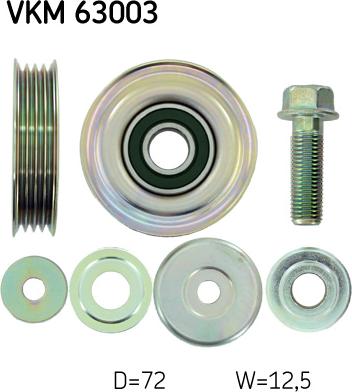 SKF VKM 63003 - Pulley, v-ribbed belt autospares.lv