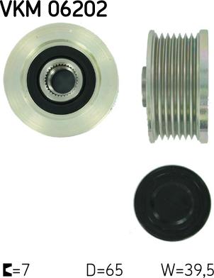 SKF VKM 06202 - Pulley, alternator, freewheel clutch autospares.lv