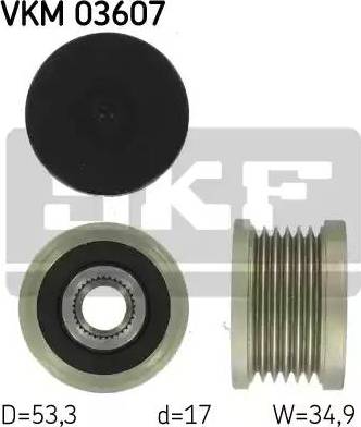 SKF VKM 03607 - Pulley, alternator, freewheel clutch autospares.lv