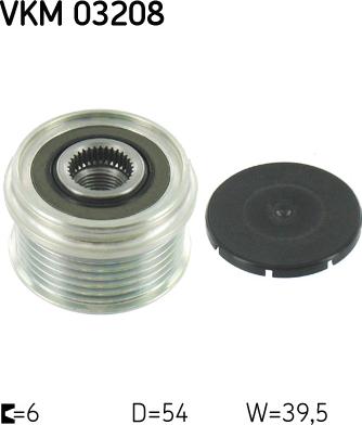 SKF VKM 03208 - Pulley, alternator, freewheel clutch autospares.lv