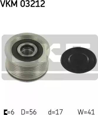 SKF VKM 03212 - Pulley, alternator, freewheel clutch autospares.lv