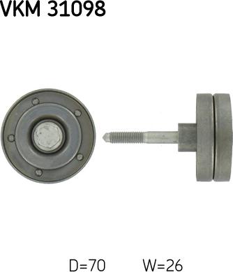 SKF VKM 31098 - Pulley, v-ribbed belt autospares.lv