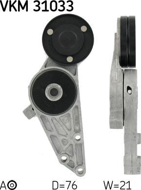SKF VKM 31033 - Pulley, v-ribbed belt autospares.lv