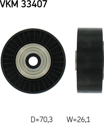 SKF VKM 33407 - Pulley, v-ribbed belt autospares.lv