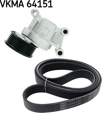 SKF VKMA 64151 - V-Ribbed Belt Set autospares.lv