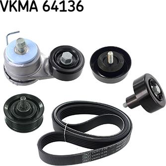 SKF VKMA 64136 - V-Ribbed Belt Set autospares.lv