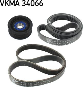 SKF VKMA 34066 - V-Ribbed Belt Set autospares.lv