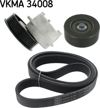 SKF VKMA 34008 - V-Ribbed Belt Set autospares.lv
