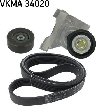 SKF VKMA 34020 - V-Ribbed Belt Set autospares.lv