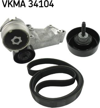 SKF VKMA 34104 - V-Ribbed Belt Set autospares.lv