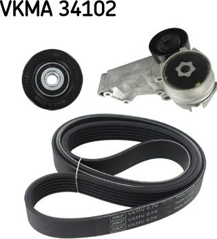 SKF VKMA 34102 - V-Ribbed Belt Set autospares.lv