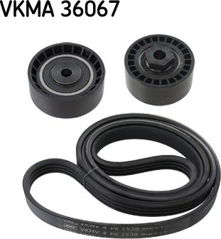 SKF VKMA 36067 - V-Ribbed Belt Set autospares.lv