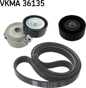 SKF VKMA 36135 - V-Ribbed Belt Set autospares.lv