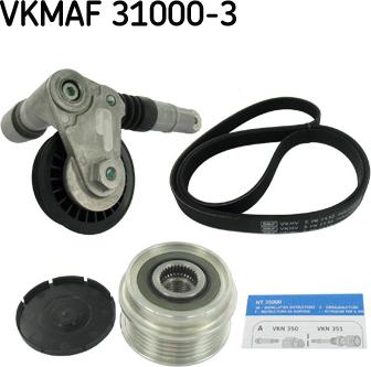 SKF VKMAF 31000-3 - V-Ribbed Belt Set autospares.lv