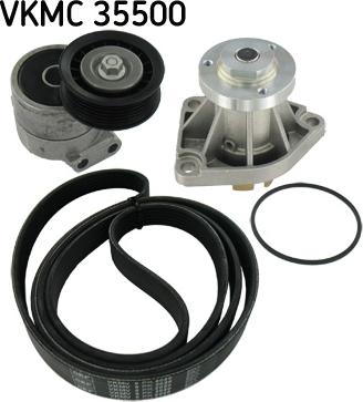SKF VKMC 35500 - Water Pump + V-Ribbed Belt Set autospares.lv