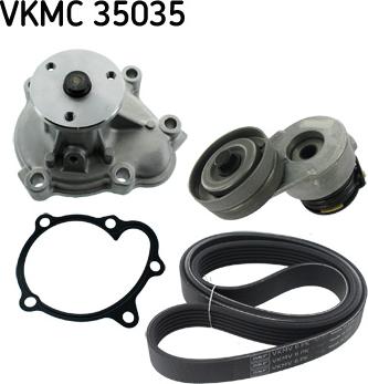 SKF VKMC 35035 - Water Pump + V-Ribbed Belt Set autospares.lv