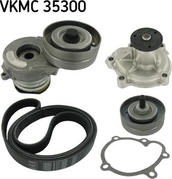 SKF VKMC 35300 - Water Pump + V-Ribbed Belt Set autospares.lv