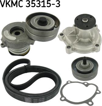 SKF VKMC 35315-3 - Water Pump + V-Ribbed Belt Set autospares.lv