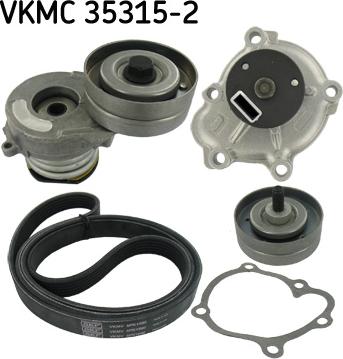 SKF VKMC 35315-2 - Water Pump + V-Ribbed Belt Set autospares.lv
