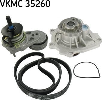SKF VKMC 35260 - Water Pump + V-Ribbed Belt Set autospares.lv
