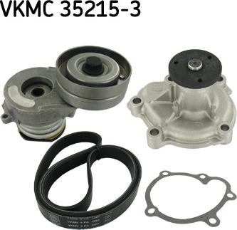 SKF VKMC 35215-3 - Water Pump + V-Ribbed Belt Set autospares.lv