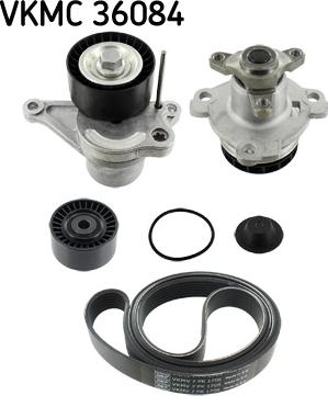 SKF VKMC 36084 - Water Pump + V-Ribbed Belt Set autospares.lv