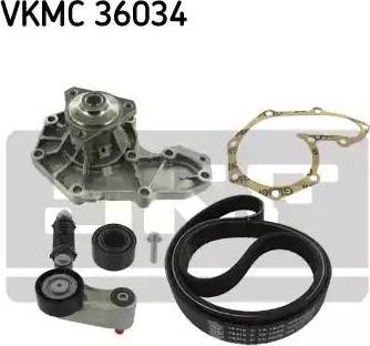 SKF VKMC 36034 - Water Pump + V-Ribbed Belt Set autospares.lv