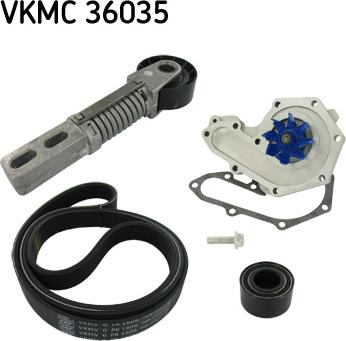 SKF VKMC 36035 - Water Pump + V-Ribbed Belt Set autospares.lv
