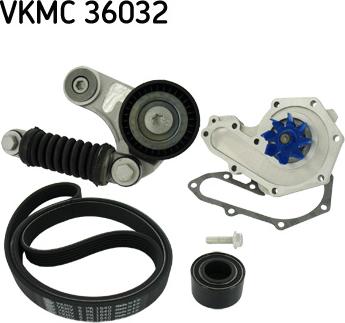 SKF VKMC 36032 - Water Pump + V-Ribbed Belt Set autospares.lv