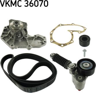 SKF VKMC 36070 - Water Pump + V-Ribbed Belt Set autospares.lv