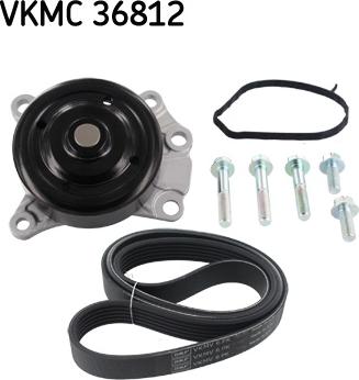 SKF VKMC 36812 - Water Pump + V-Ribbed Belt Set autospares.lv