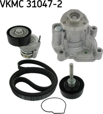 SKF VKMC 31047-2 - Water Pump + V-Ribbed Belt Set autospares.lv