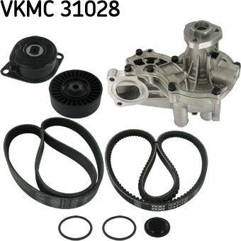 SKF VKMC 31028 - Water Pump + V-Ribbed Belt Set autospares.lv