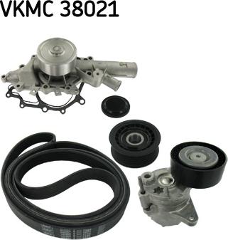 SKF VKMC 38021 - Water Pump + V-Ribbed Belt Set autospares.lv
