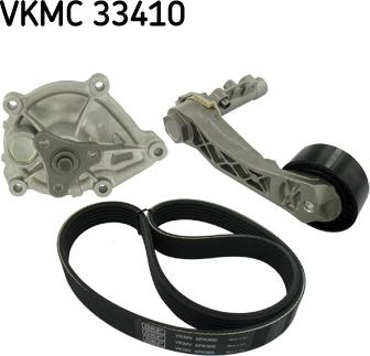 SKF VKMC 33410 - Water Pump + V-Ribbed Belt Set autospares.lv