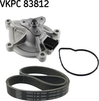 SKF VKMC 33843 - Water Pump + V-Ribbed Belt Set autospares.lv