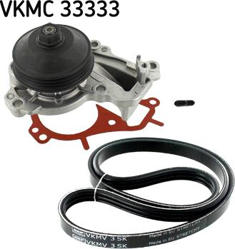 SKF VKMC 33333 - Water Pump + V-Ribbed Belt Set autospares.lv